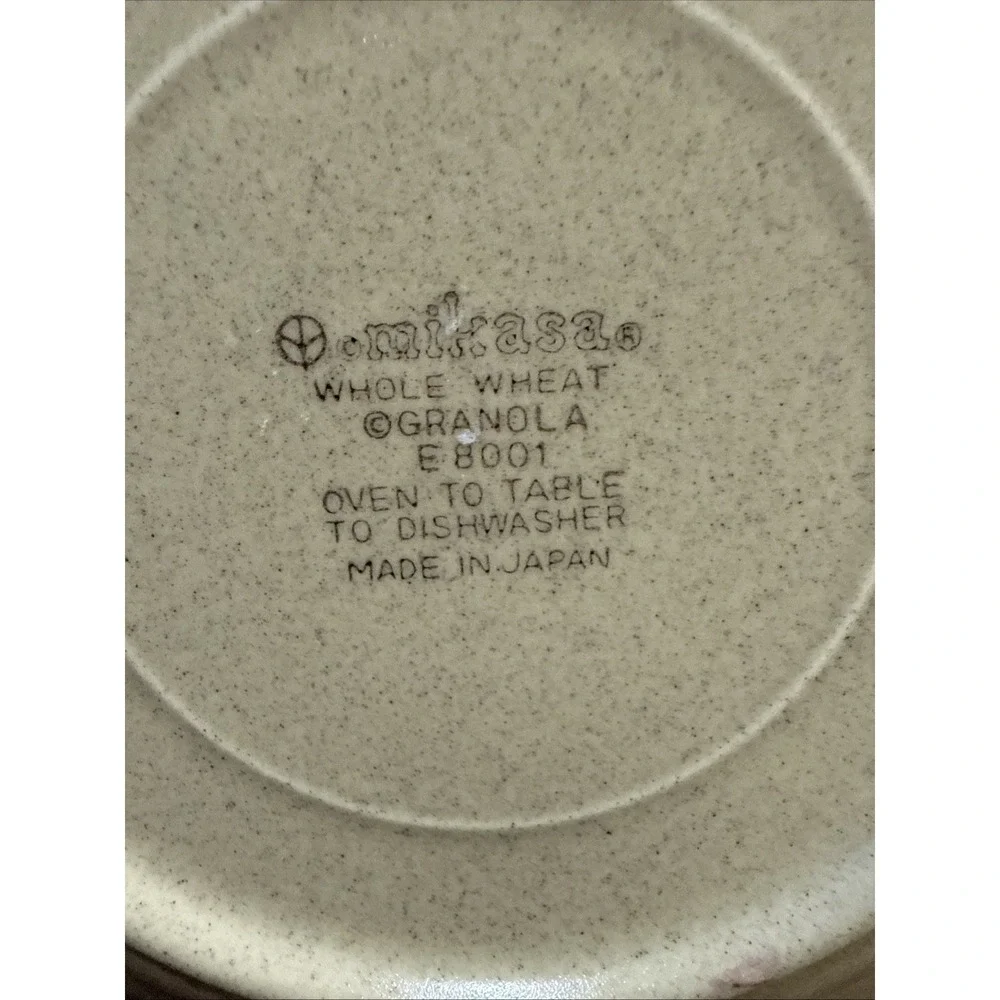 Mikasa‎ Whole Wheat E8001 Granola Plates Set of 3 Brown Rim Wheat Japan